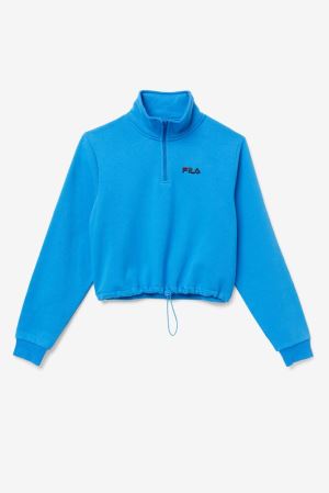 FILA Rylee 1/2 Zip Sweatshirts Blue,Womens Clothing | CA.VCFILA341